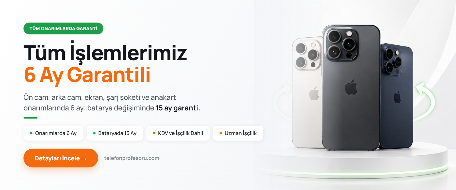 6 ay garantili tamir